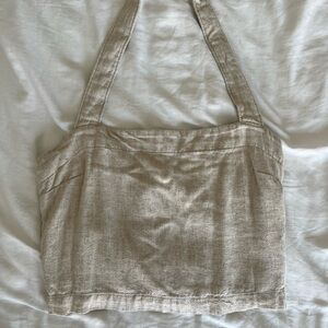 Abercrombie & Fitch | Linen Blend Wide Strap Halter Top Size M